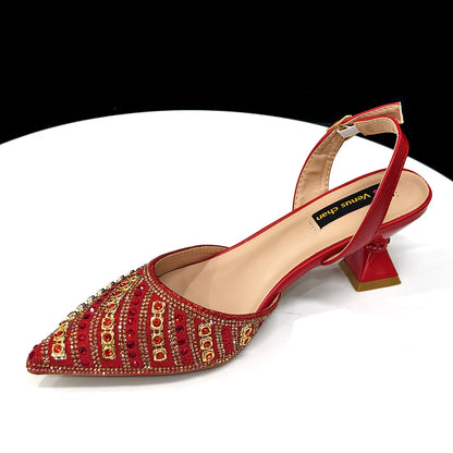 Fuchsia Rhinestone Heels & Bag Set – Party Ready Bling