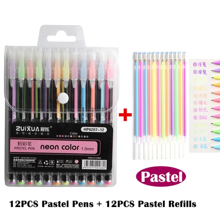 Glitter Gel Pens Set – 48 Colors for Art &amp; School