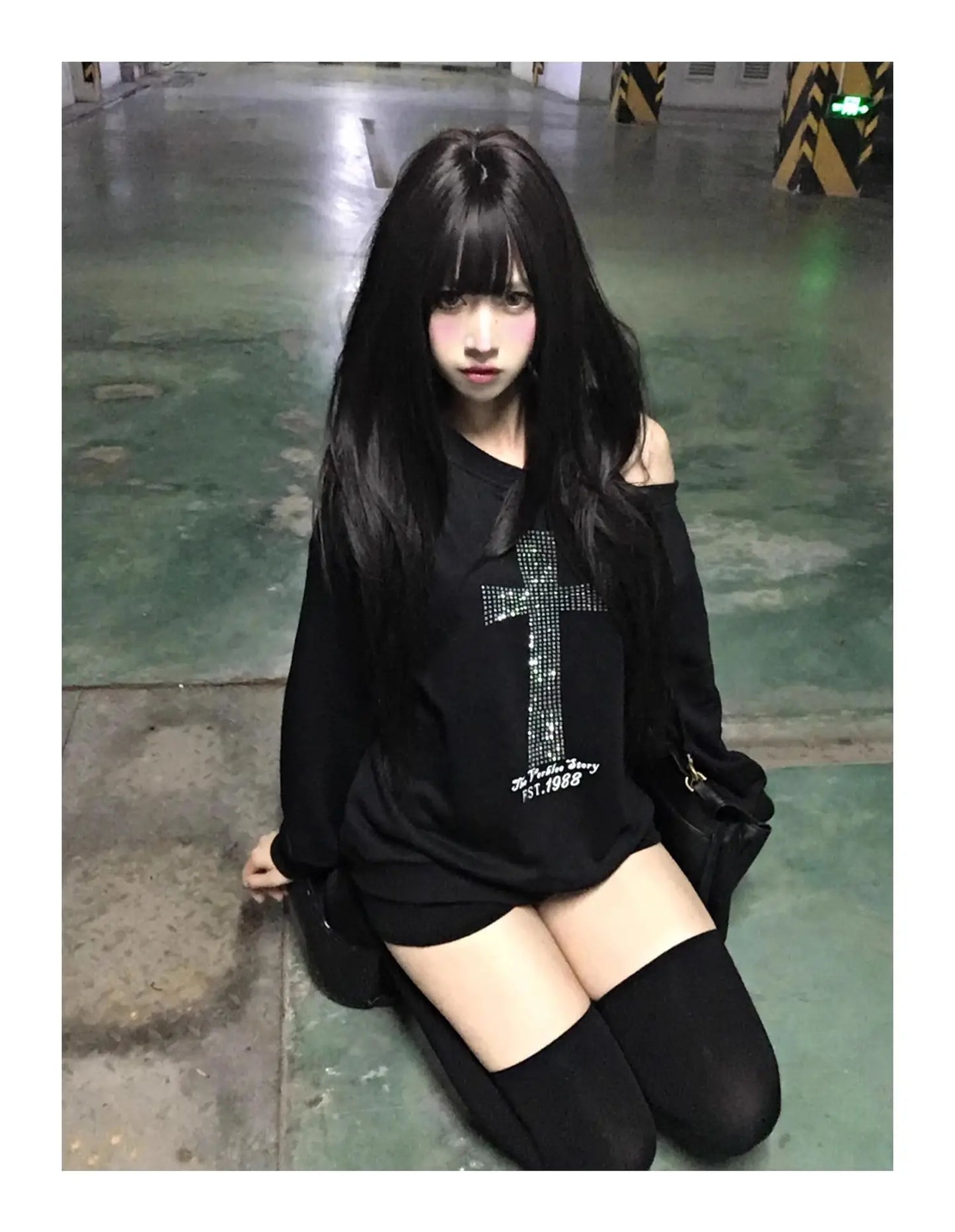 Seeslim Y2K Women's One-Shoulder Graphic Hoodie