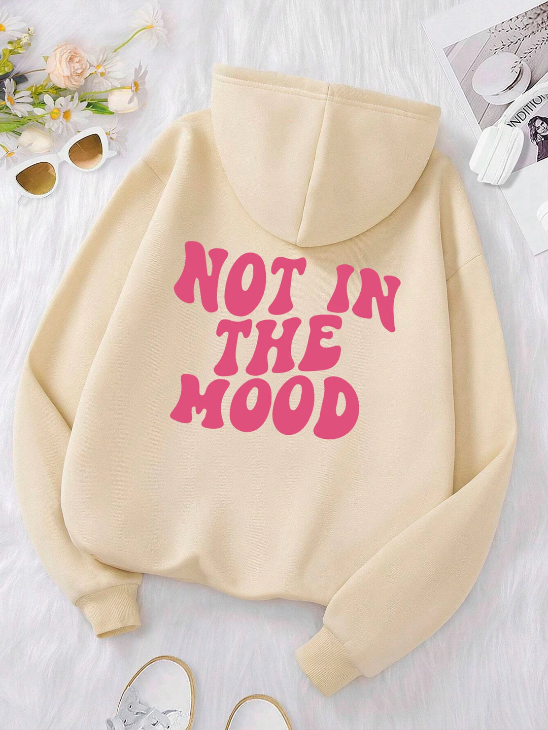 Plus Size “Not in the Mood” Hoodie – Cozy Fit