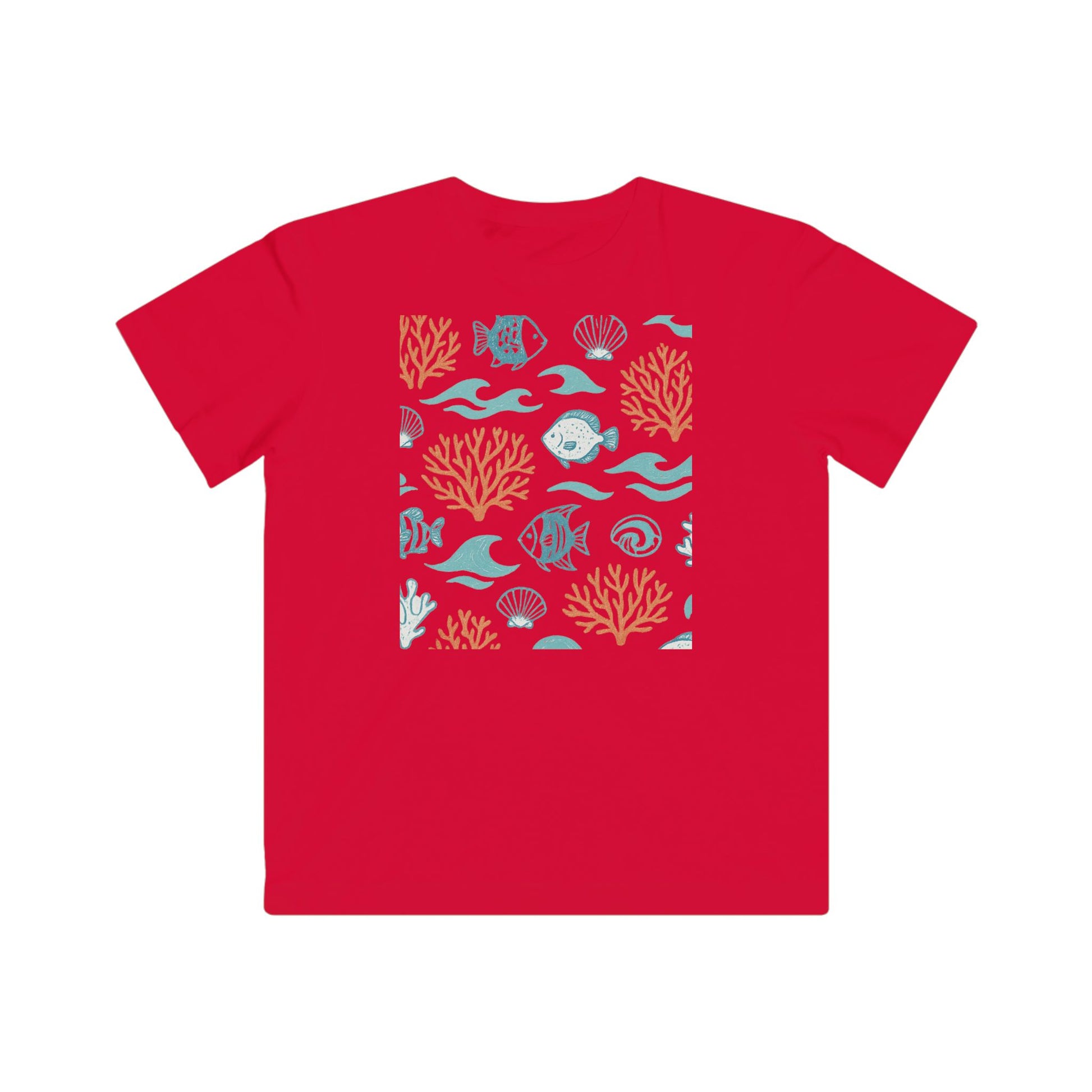 Side view of Under the Sea Kids Tee showing short sleeves and fit

