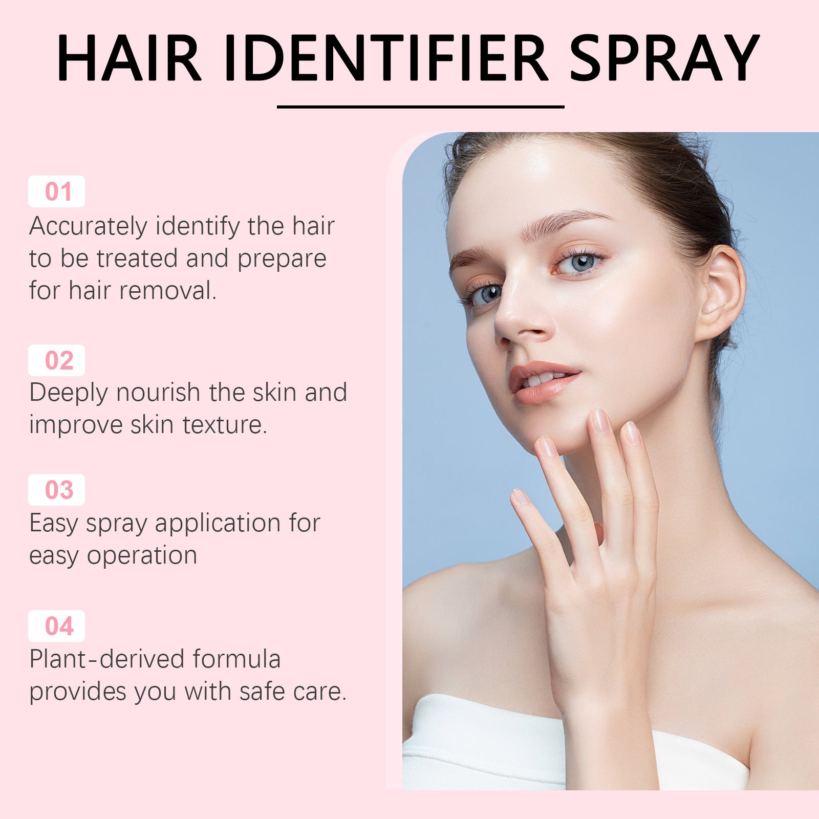 “Sea of mint leaves behind Hair Identifier Spray bottle”

