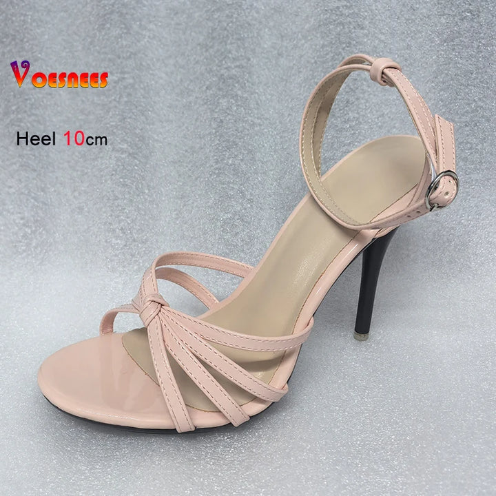 Pink high-heeled sandal with &