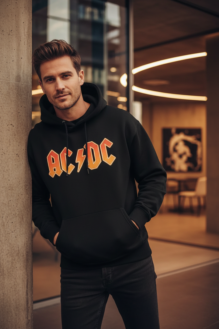 Fleece hoodie men winter thick fabric texture casual daily wear