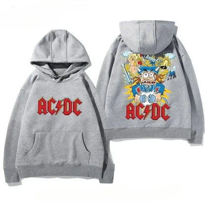 Men's AC/DC Retro Fleece Hoodie for Autumn Winter