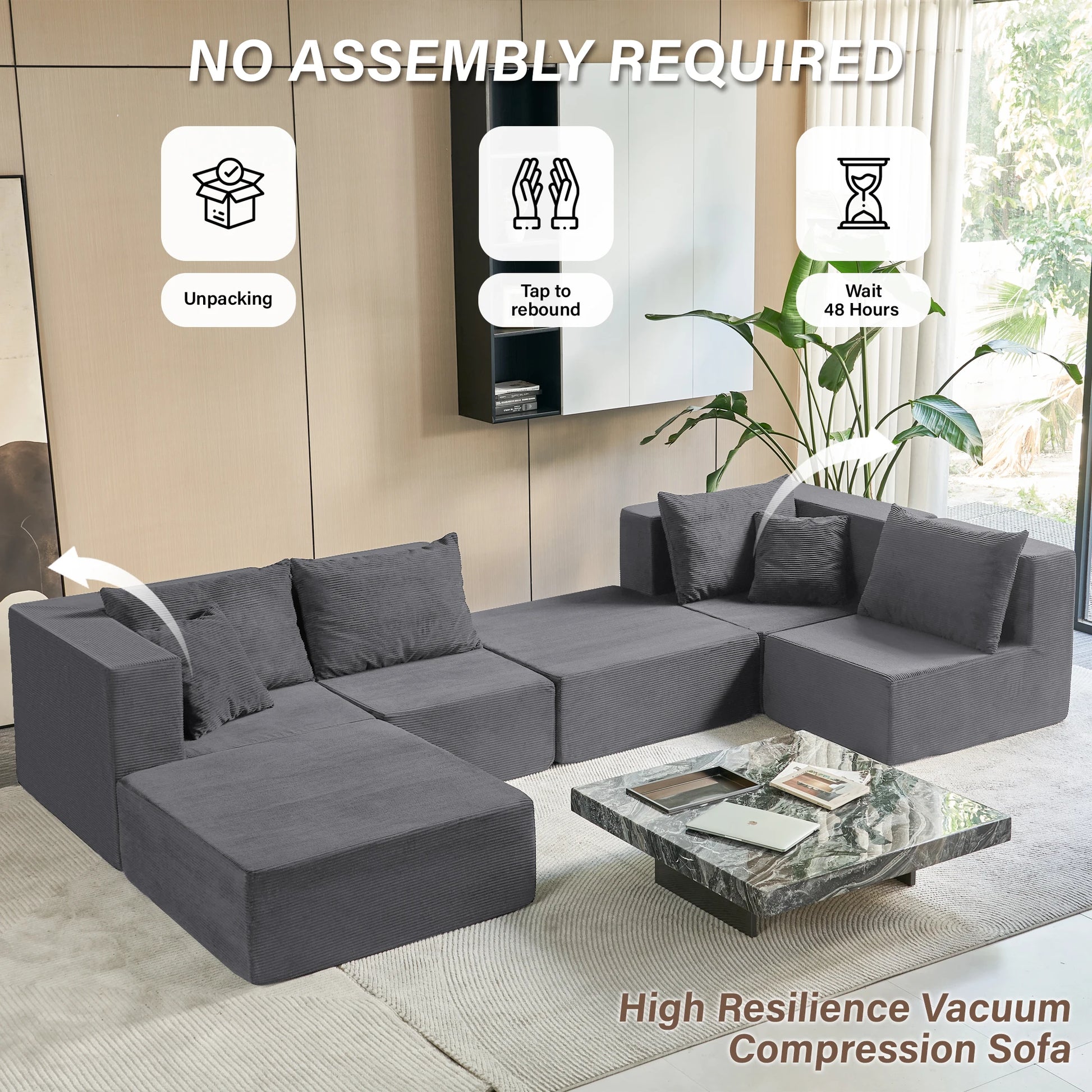 corner module detail corduroy modular sectional sofa high-resilience sponge filling cloud couch dupe