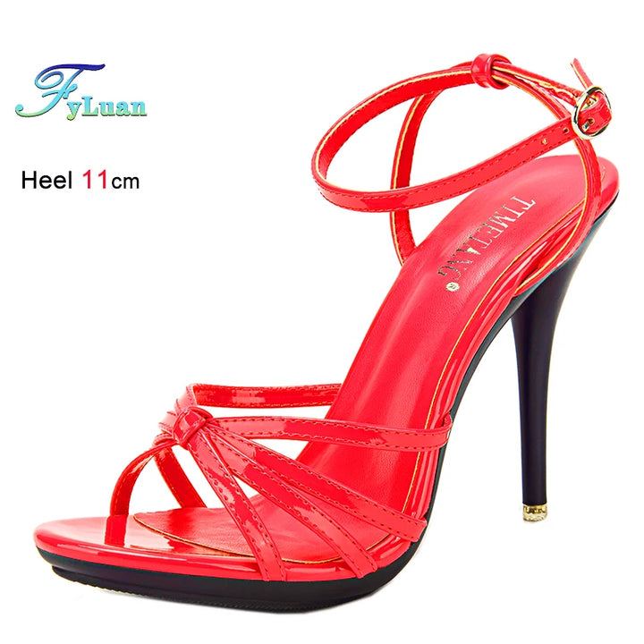 Red high-heeled sandal with &