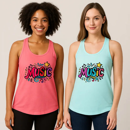 Side view of racerback tank showing seamless fit

