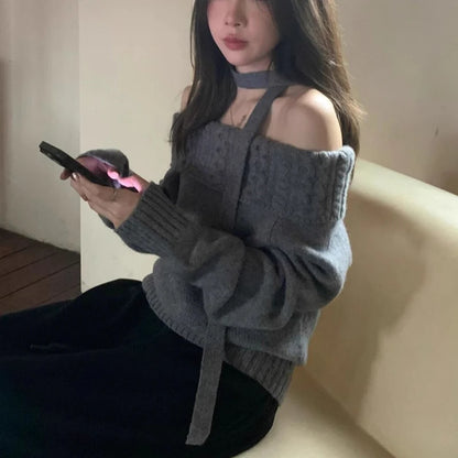 Slash Neck Pullover Sweater: Heavyweight Fabric for Effortless Chic