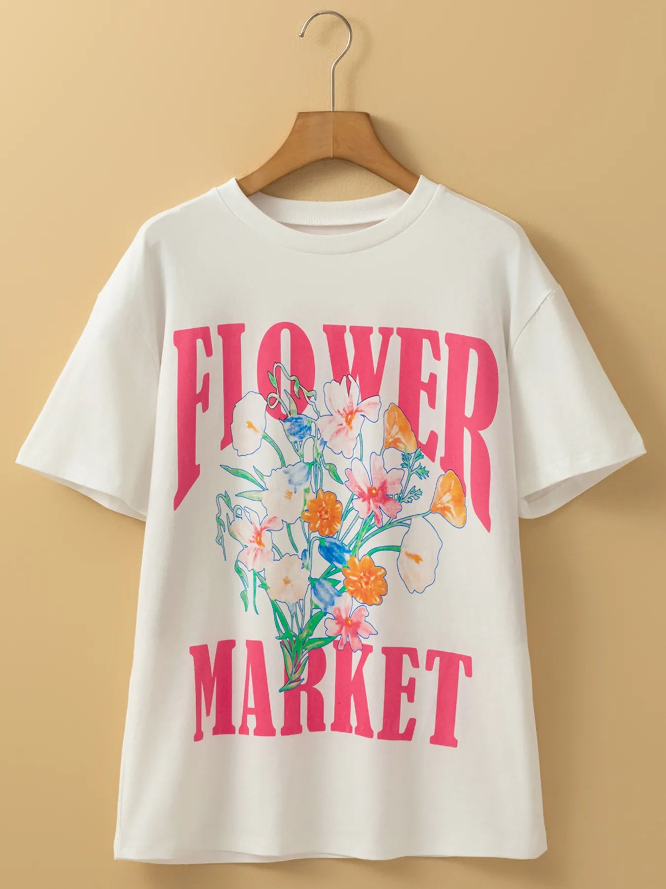 Slim-fit Flower Market T-Shirt for effortless spring styling

