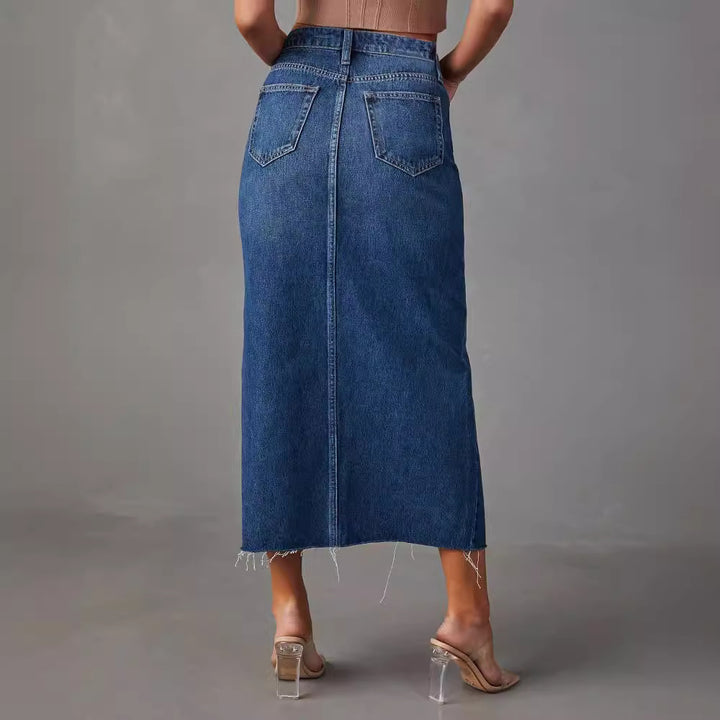 Slimming Denim Skirt – Tummy-Smoothing, Easy Stretch Feel