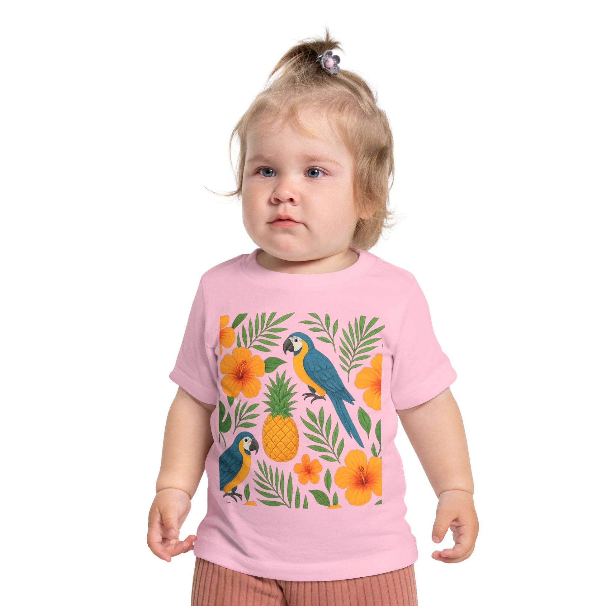 Hawaiian-inspired baby shirt perfect for summer fun


