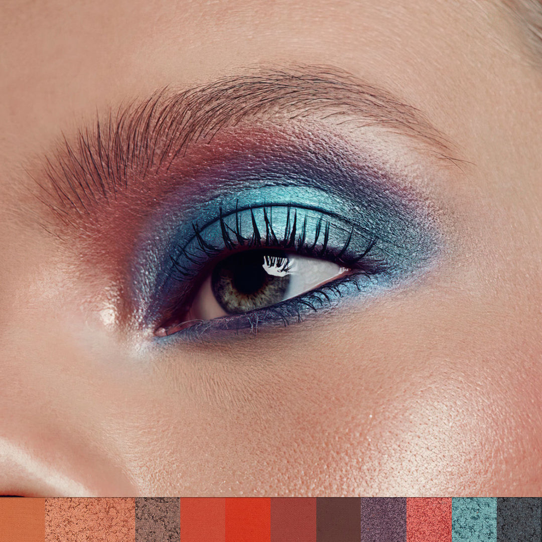 “Smoky evening eye with deep metallic accent from the PHOFAY 12-color palette”


