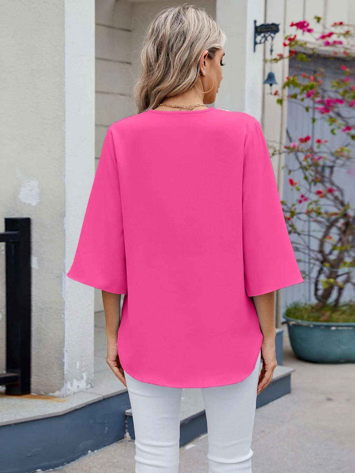 Elegant Lace V-Neck Blouse for Women