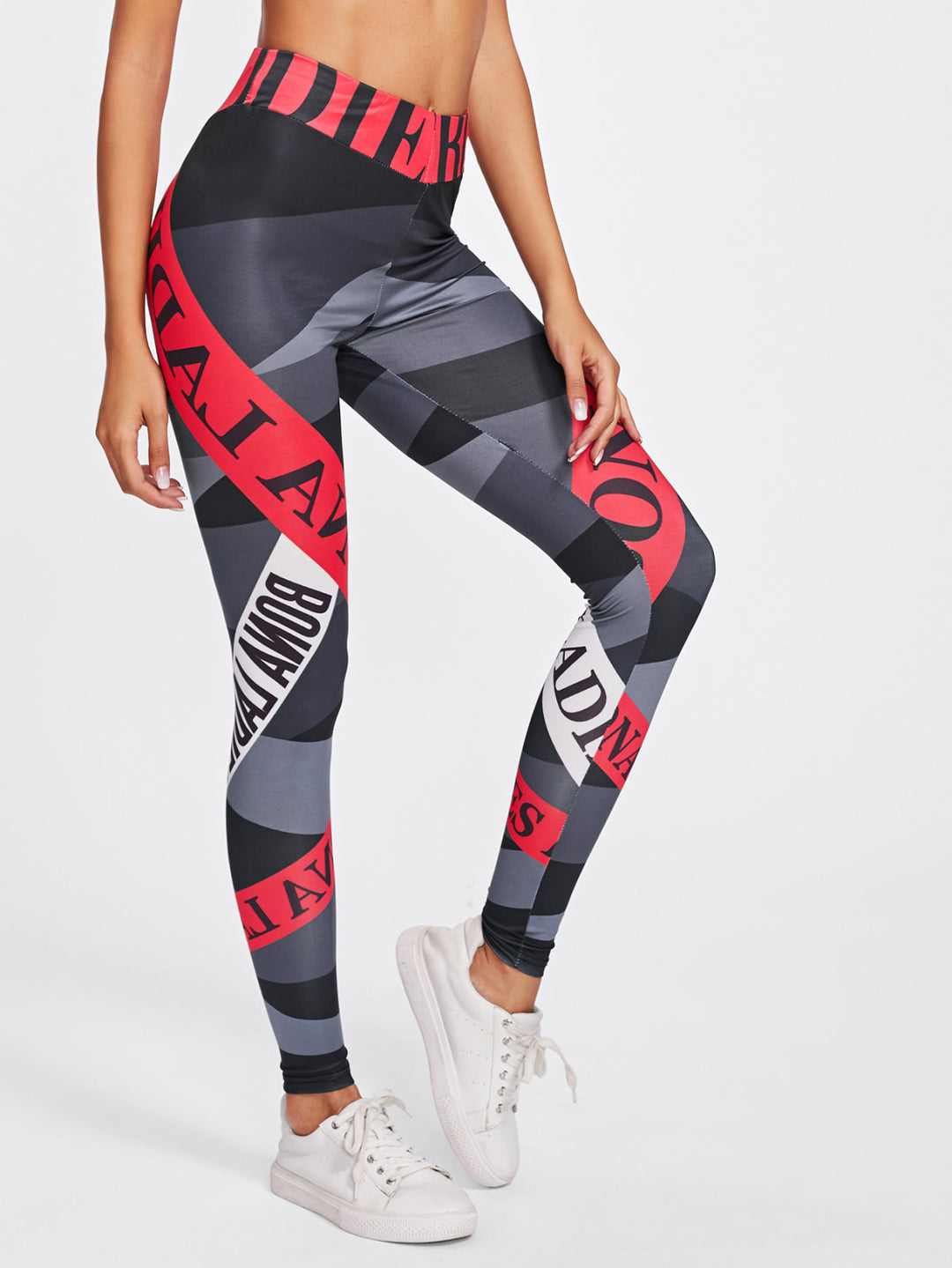 Soft Alphabet Yoga Leggings – Stay-Put Waistband

