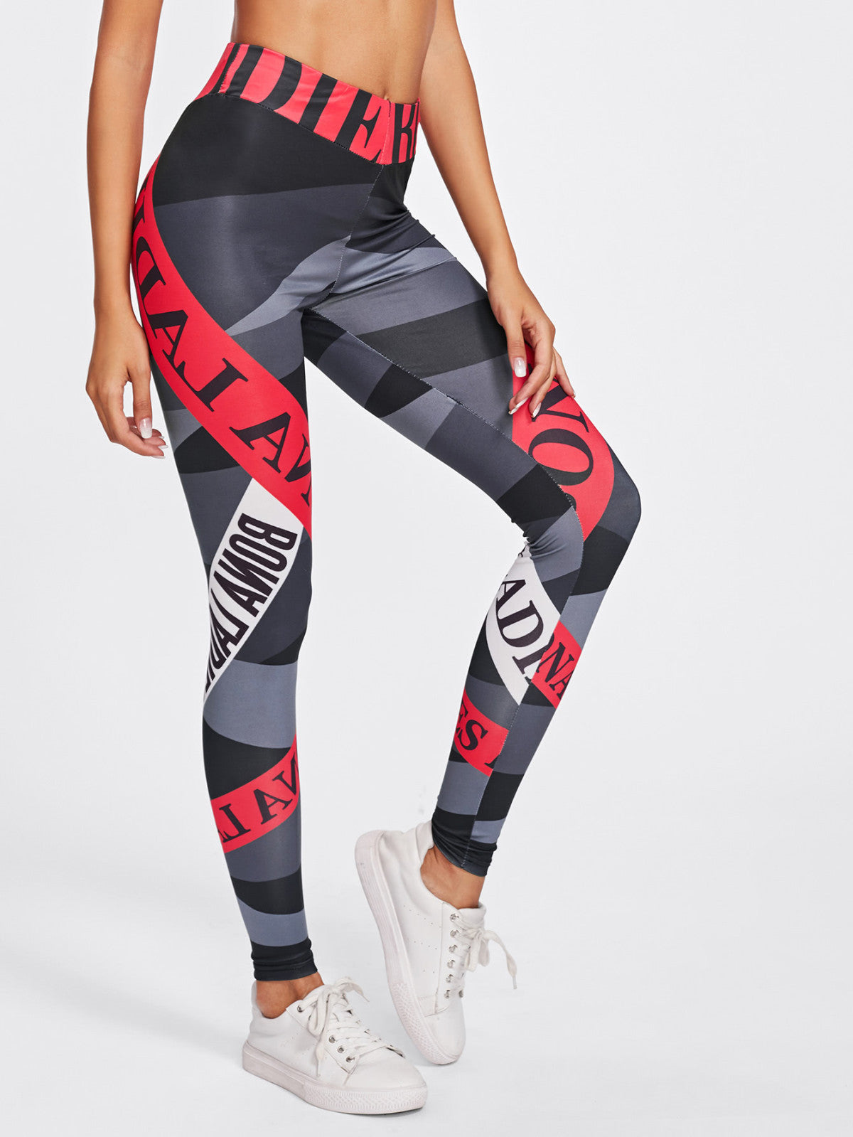 Soft Alphabet Yoga Leggings – Stay-Put Waistband

