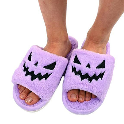 Soft Plush Halloween Slippers Women – Cozy Shoes for Fall & Winter