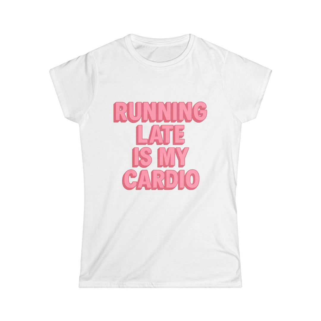 Softstyle T-Shirt with Playful Running Late Print