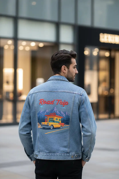 classic denim jacket for men cotton blend blue casual outfit
