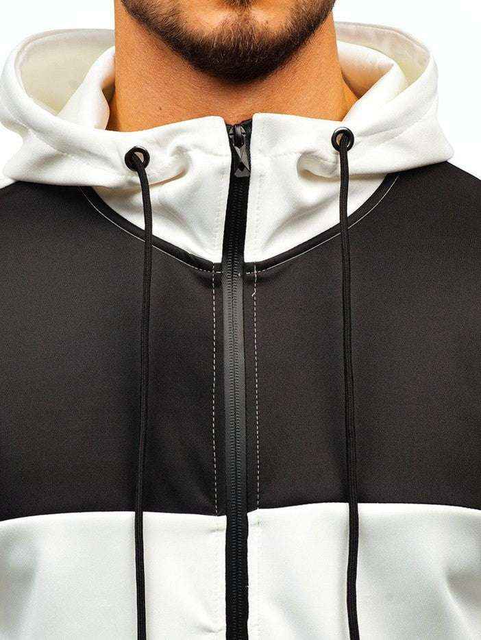 Men’s Hooded Cardigan – Casual Stitching, Warm &amp; Stylish