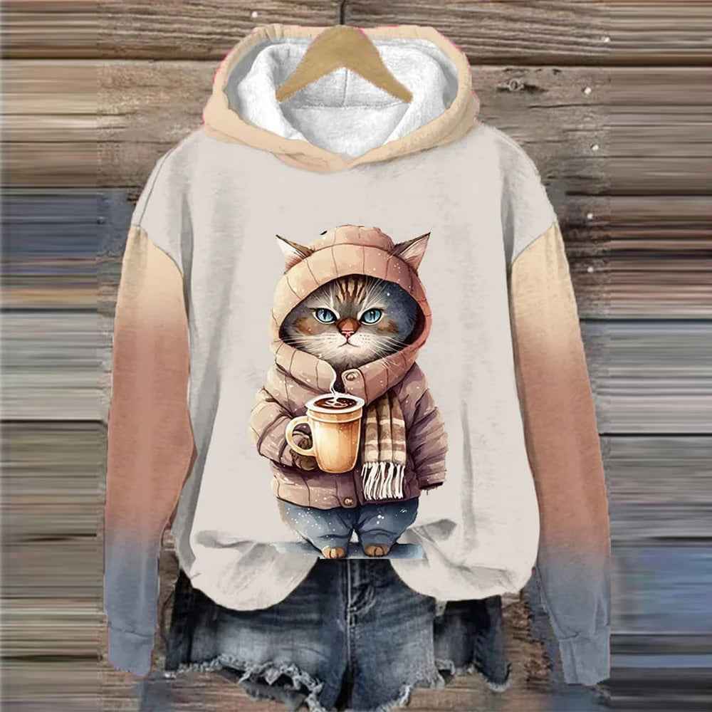 3D Cat Hoodie for Women – Bold Streetwear Pullover