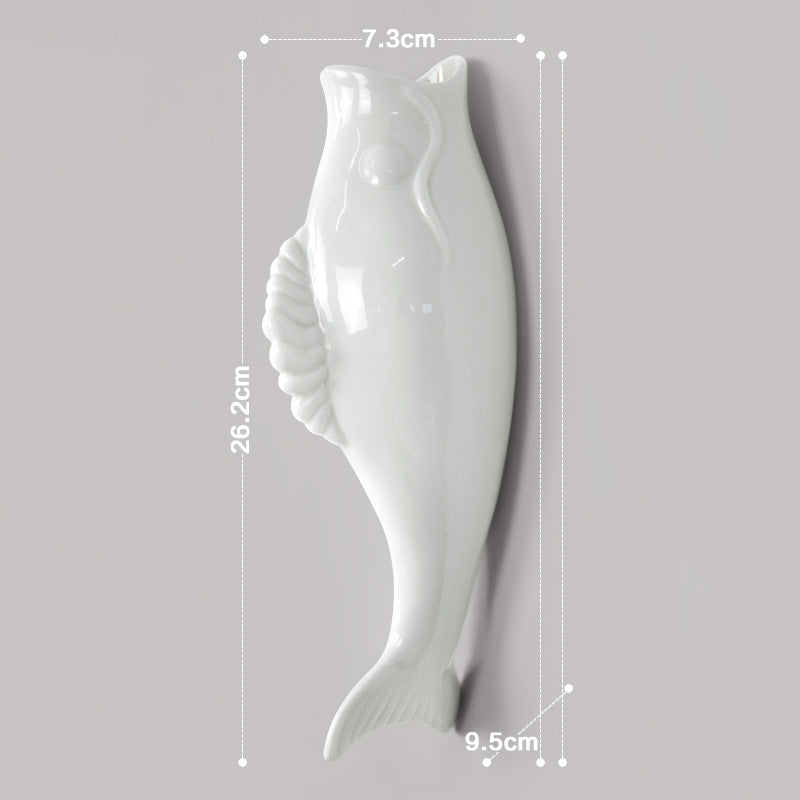 Stylish Ceramic Goldfish Mural Vase for Living Room Accent

