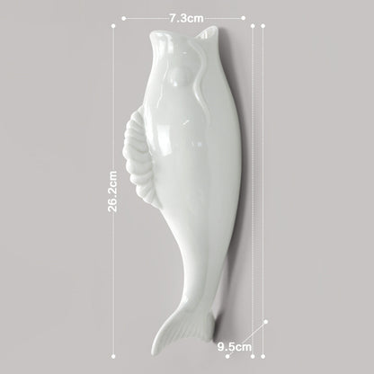 Stylish Ceramic Goldfish Mural Vase for Living Room Accent

