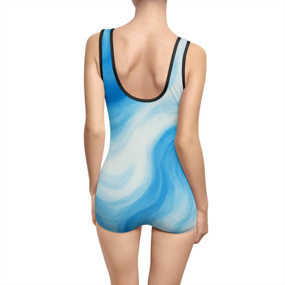 Retro Waves Vintage Swimsuit – Bold, Flattering, Fun