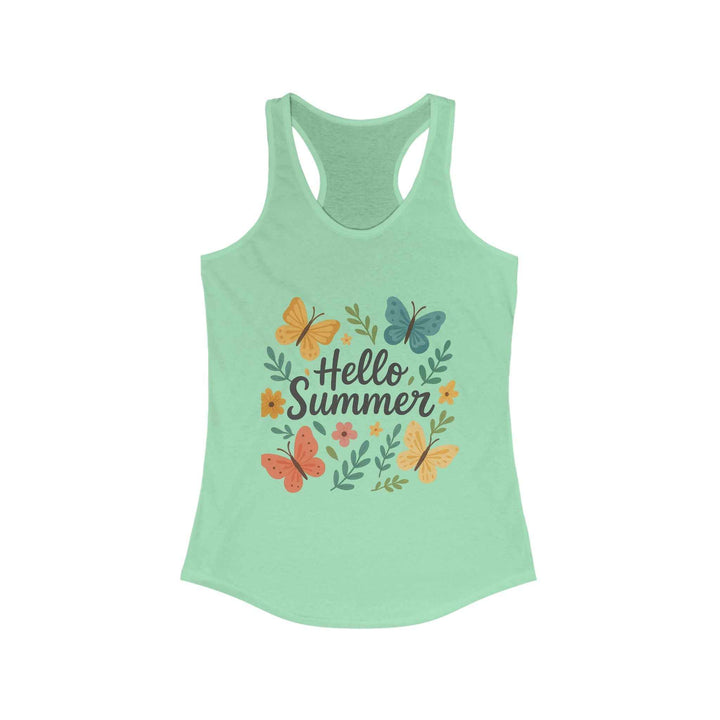Hello Summer Tank Top - Lightweight Butterfly Racerback