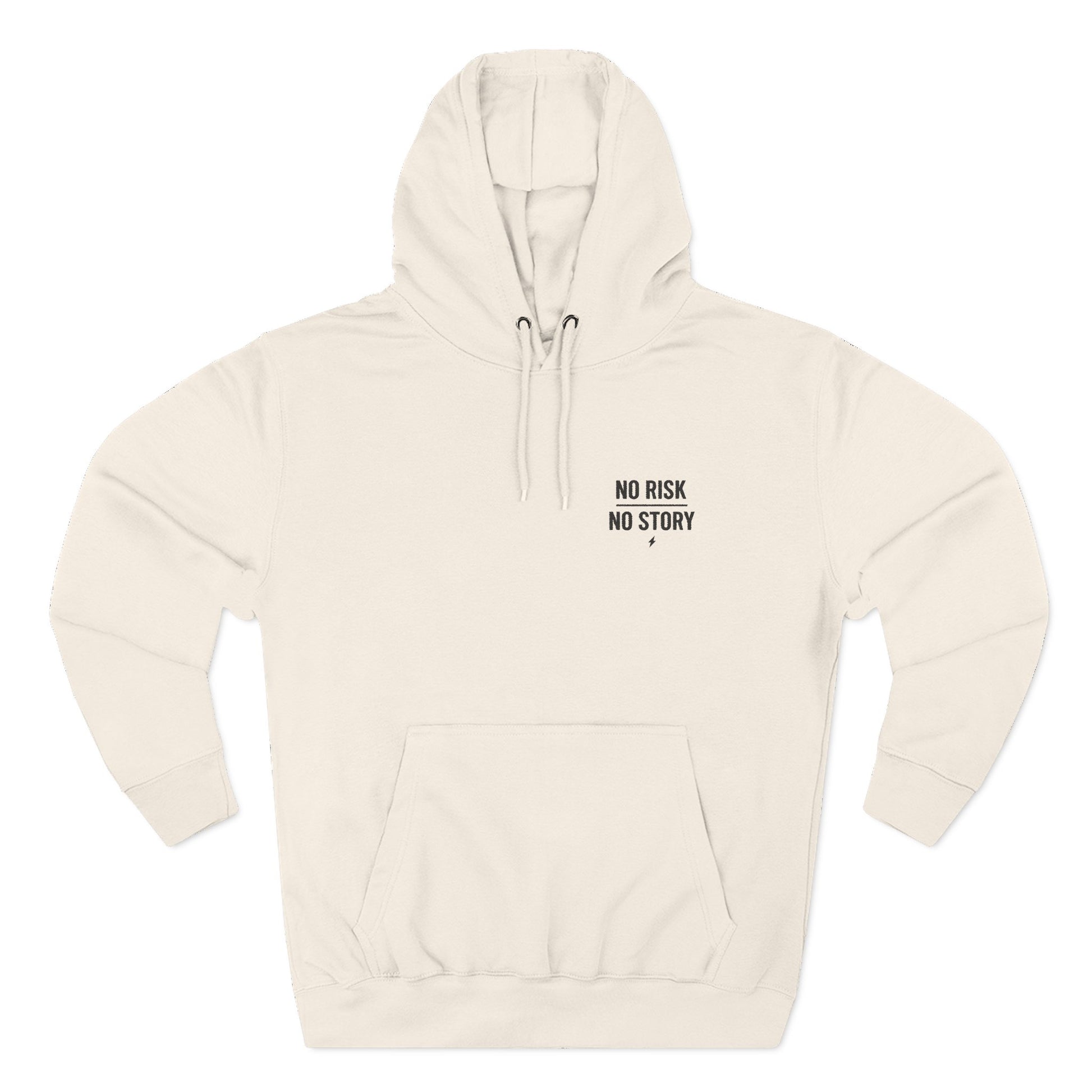 Man styling Three-Panel Fleece Hoodie with layered streetwear look in cityscape

