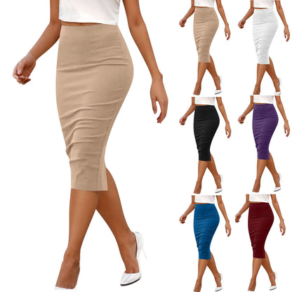 Tight Hip Zipper Skirt – Versatile Midi Silhouette