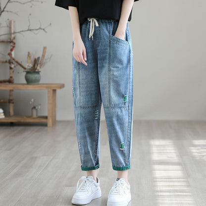 Trendy Ripped Ninth Jeans for Effortless Style