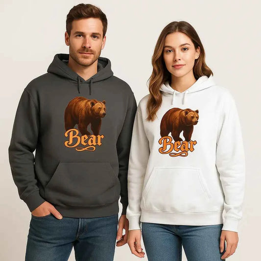 Bear Graphic Unisex Hoodie  - Cozy Outdoor Sweatshirt