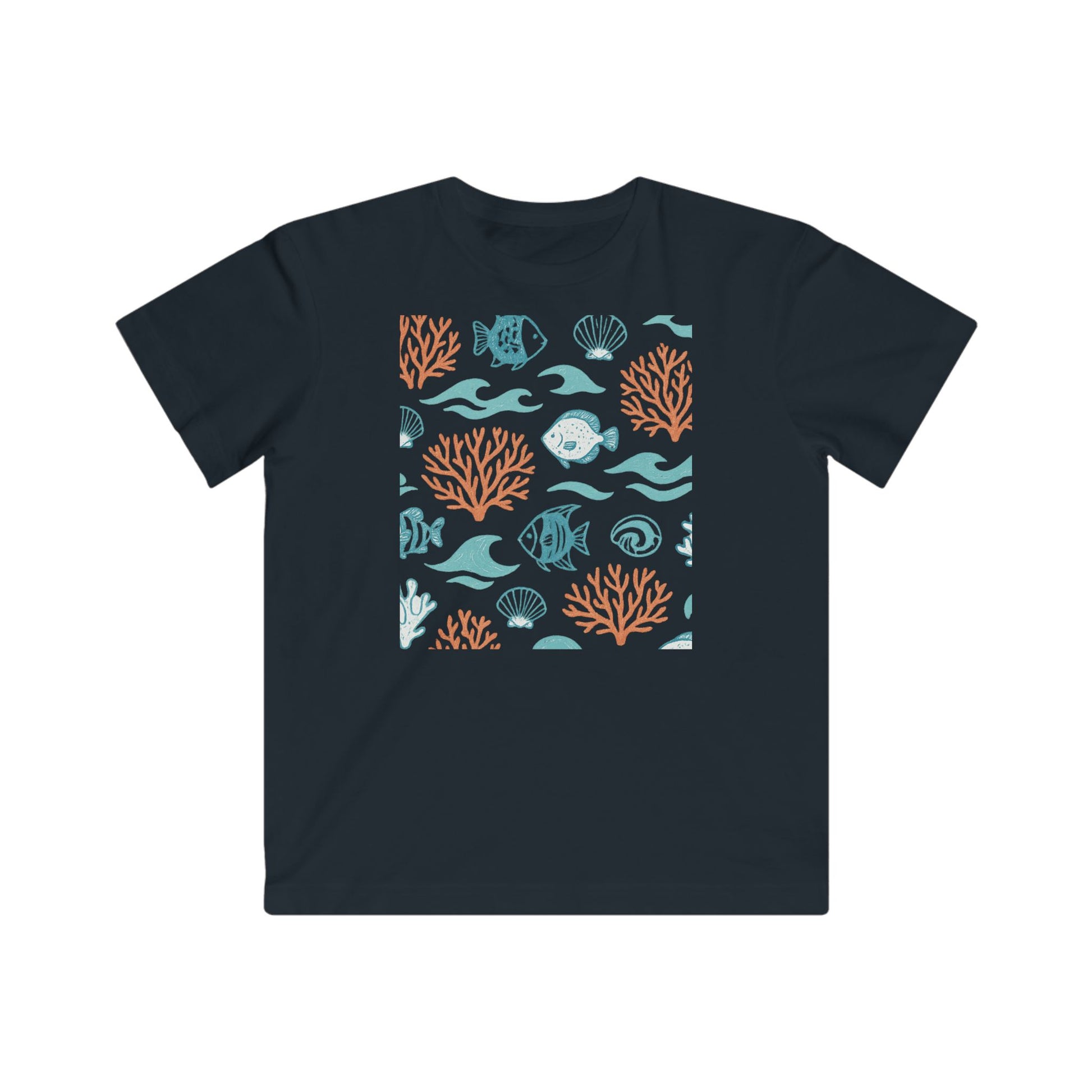 Under the Sea Kids Tee folded showing label and soft cotton texture

