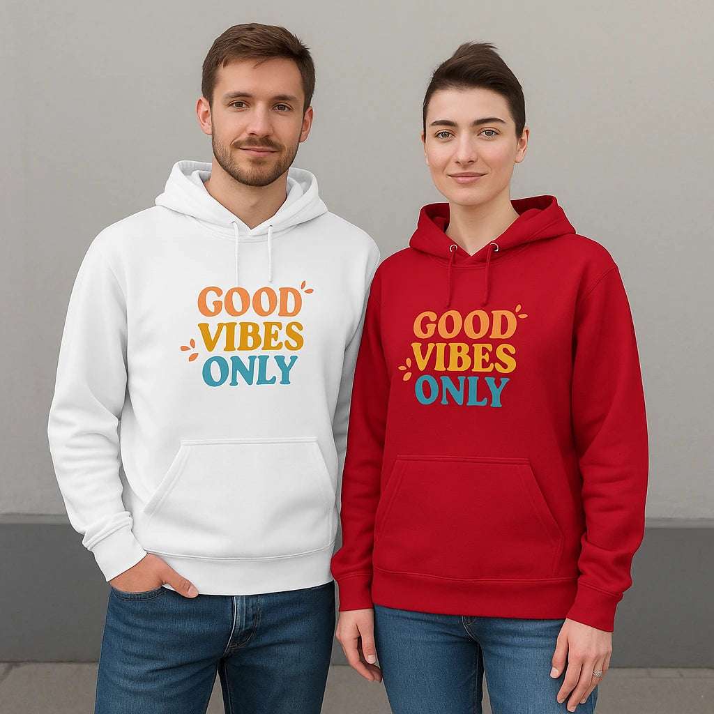 Good Vibes Only Hoodie – Eco Unisex Sweatshirt Gift www.PrintOne1.com