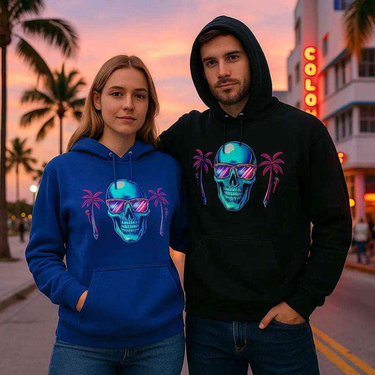 Tropical Skull Unisex Eco Hoodie - Bold & Sustainable Style