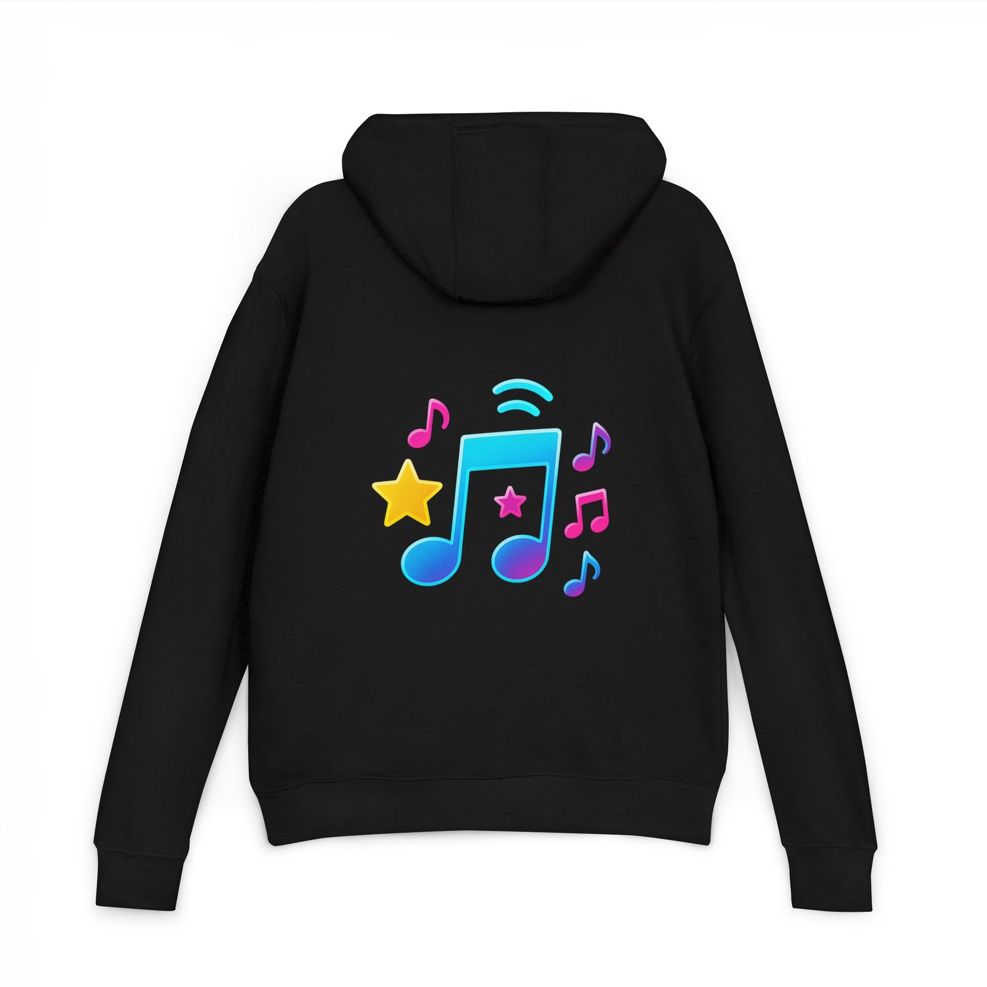 Blue and gray hoodies with musical design, long top style

