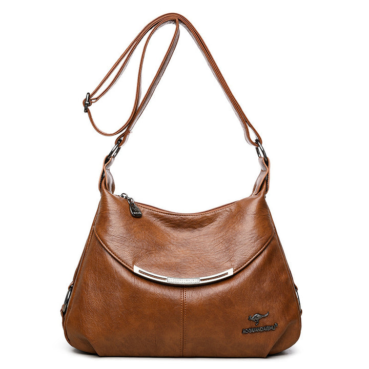 Versatile Soft Leather Shoulder Bag in Multiple Colors – Large Capacity for Work or Weekend Outings