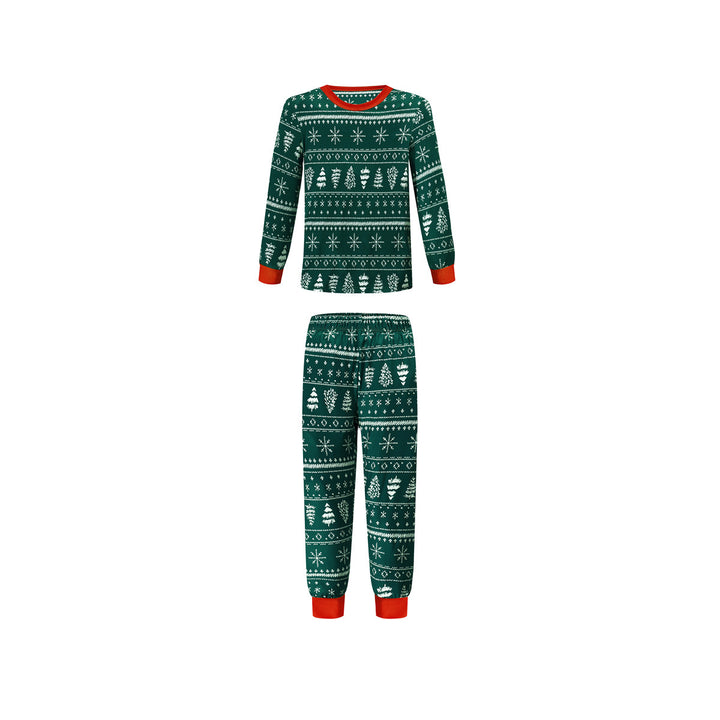 Vibrant Contrast Prints on Christmas Family Matching Pajamas Polyester