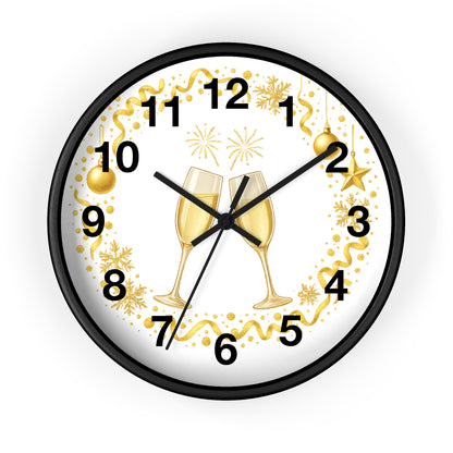 Vibrant Festive Wall Clock – Black Frame, Easy-Hang Hook

