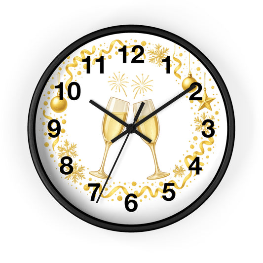 Vibrant Festive Wall Clock – Black Frame, Easy-Hang Hook

