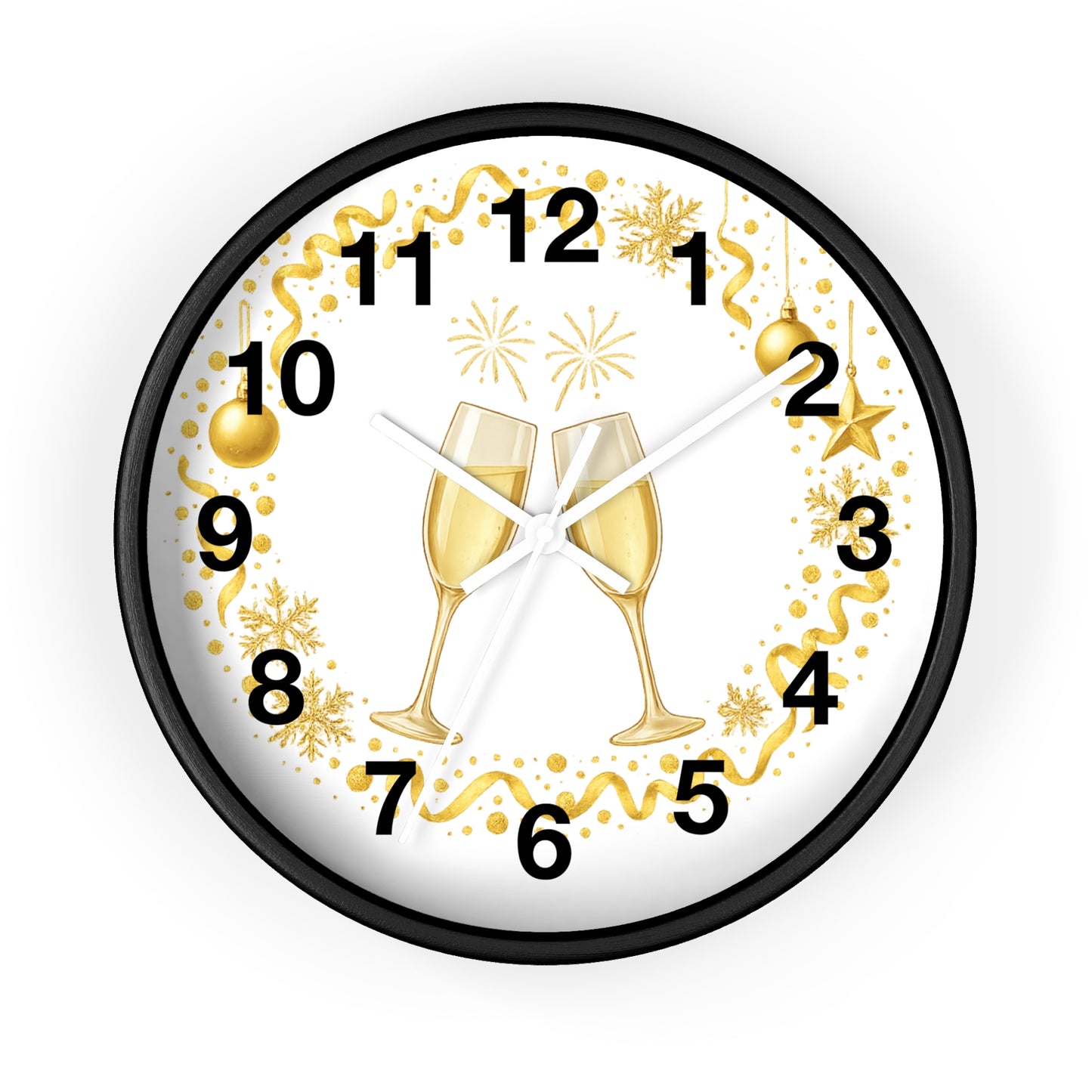 White Frame Festive Wall Clock – Modern Party Home Style

