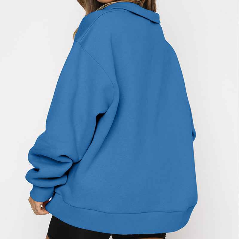 Women's Zip Collar Sweatshirt - Stylish & Lightweight Comfort