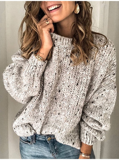 Winter Polka Dot Pullover – Side profile relaxed fit