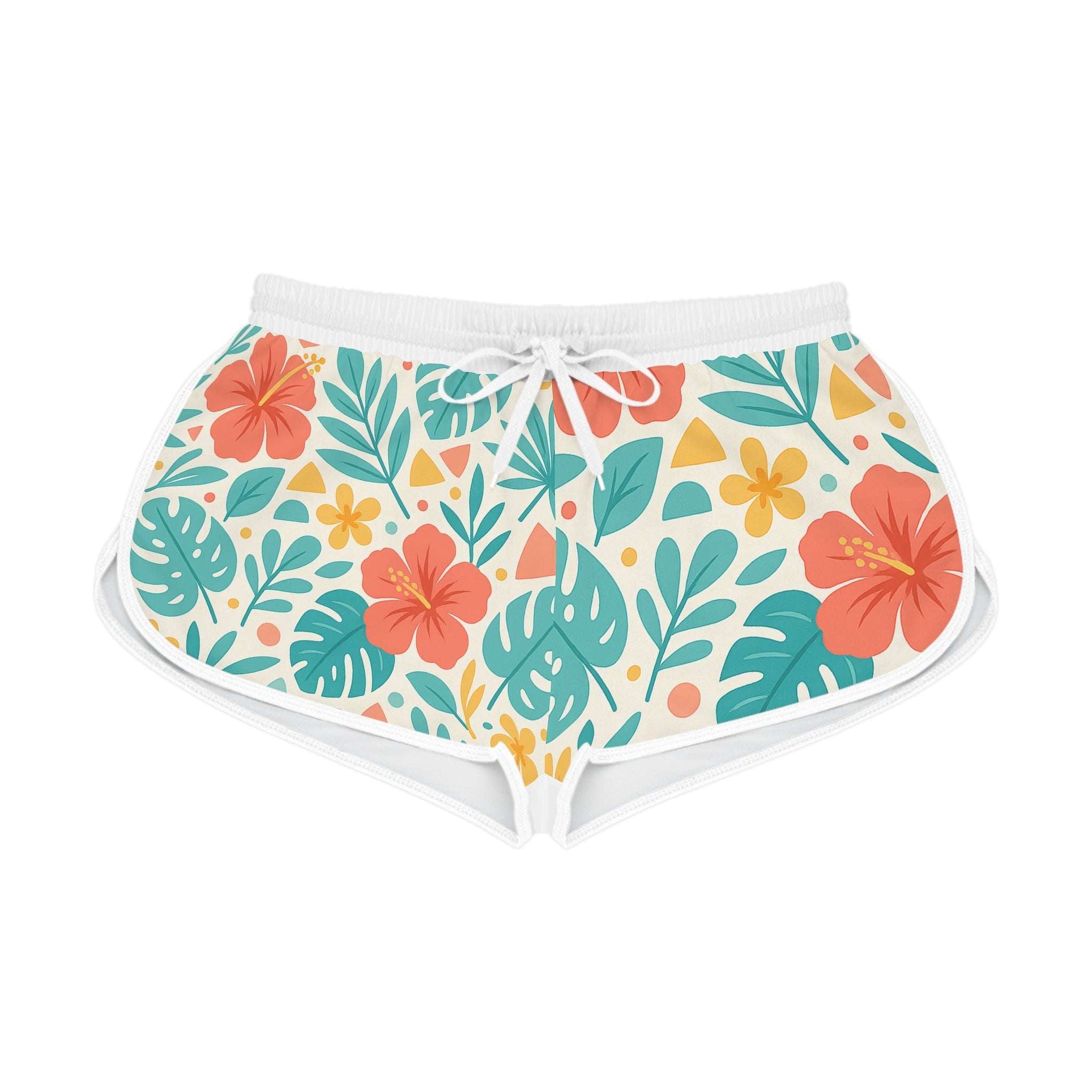 Gift-ready pajama shorts for women with tropical floral print

