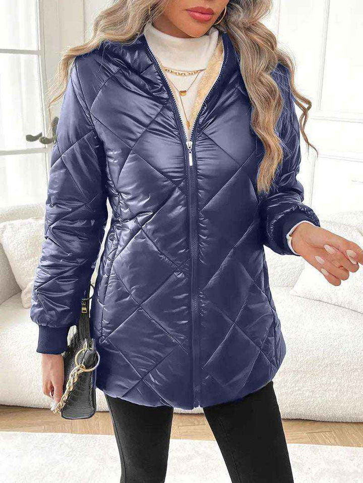 Diamond Lattice Women’s Winter Coat - Warm & Stylish Fit