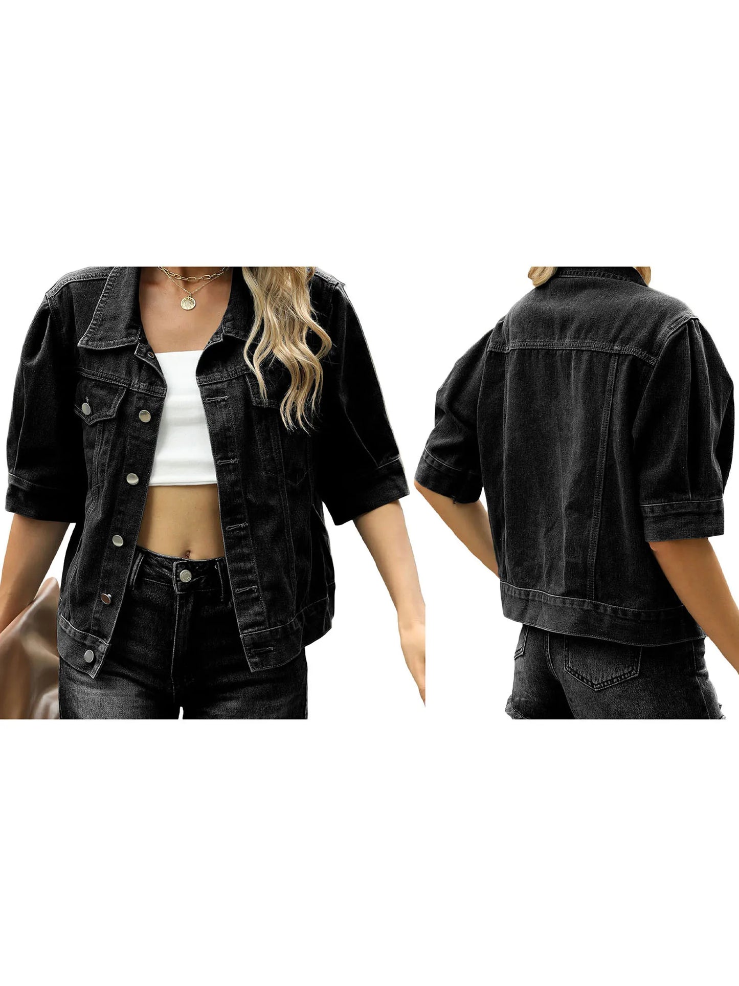 Women’s Denim Jacket – Short sleeve silhouette and cropped length
