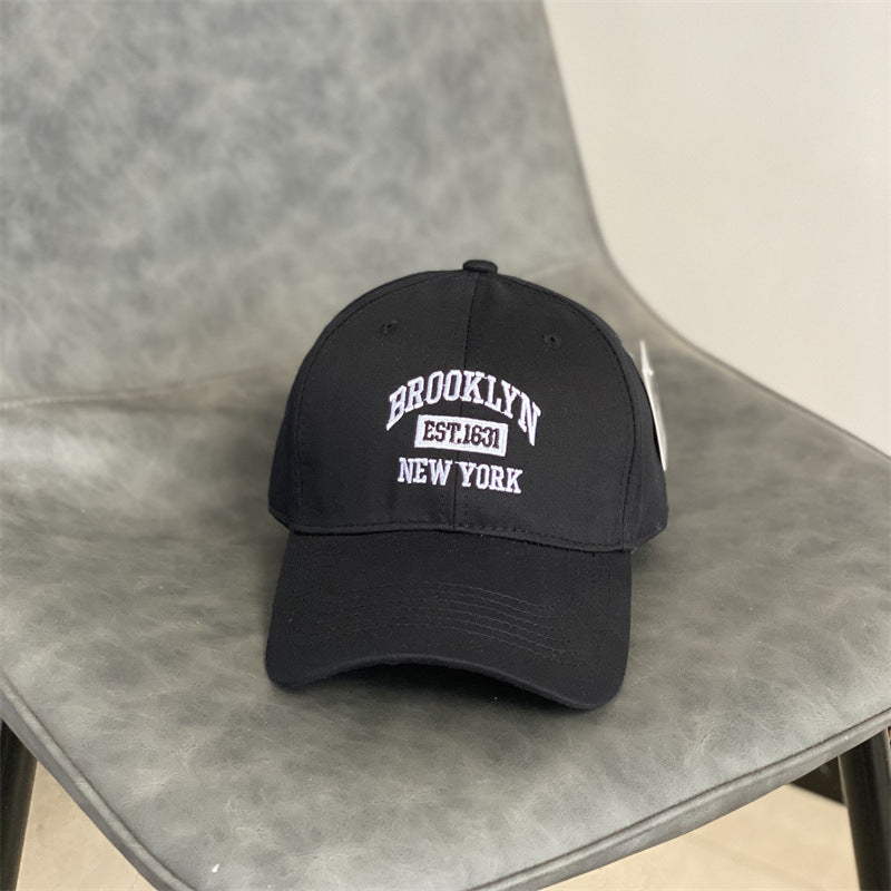 Women’s Japanese Vintage Casual Hat – navy colorway on model