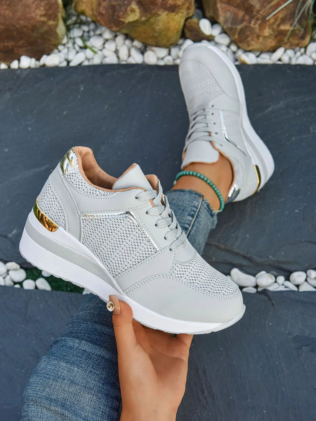 Women's Mid Heel Sneakers – Soft & Flexible

