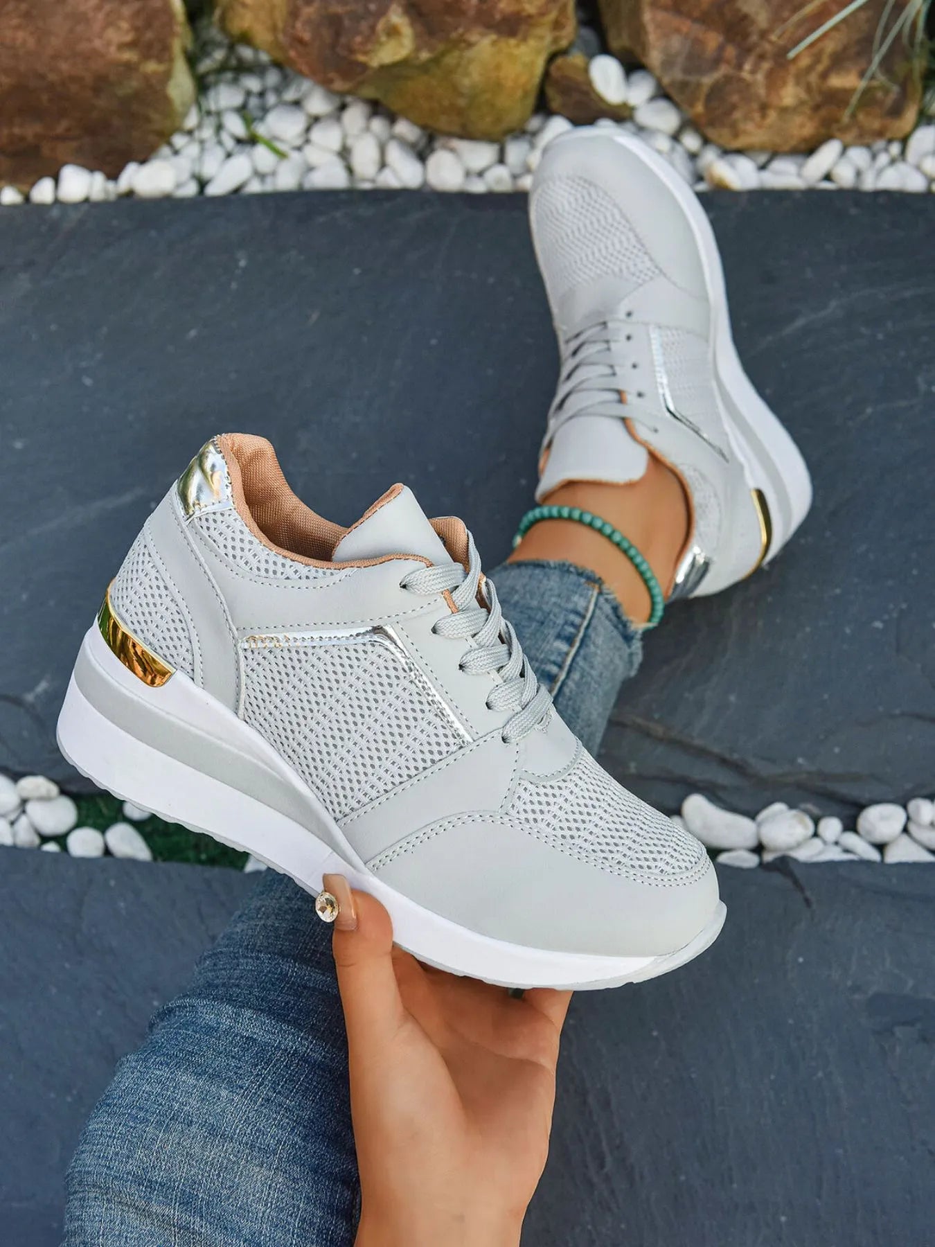 Women's Mid Heel Sneakers – Soft & Flexible

